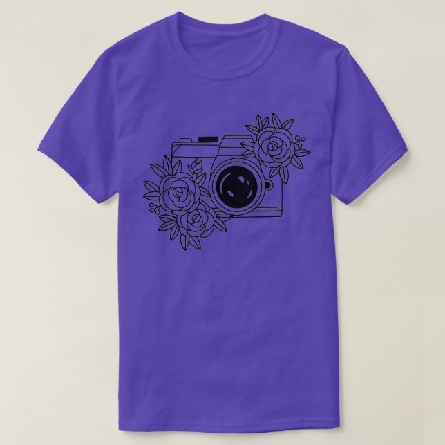 Fotokamera Floral Trendy T-Shirt (Design vorne)