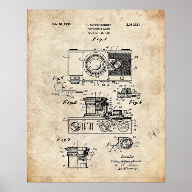 Fotokamera-Patent Poster (Vorne)