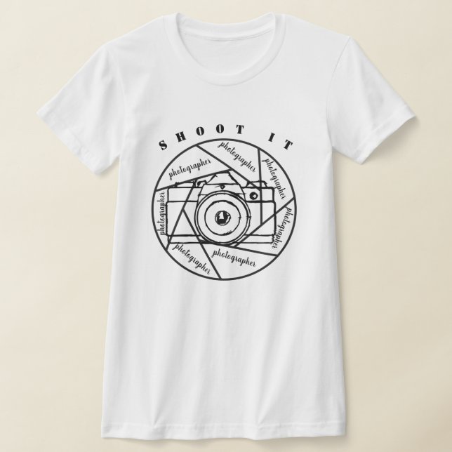 Fotokamera Schwarzweiß-T - Shirt (Ablage )