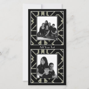 Fotokarte Art Deco Elegant Schwarz
