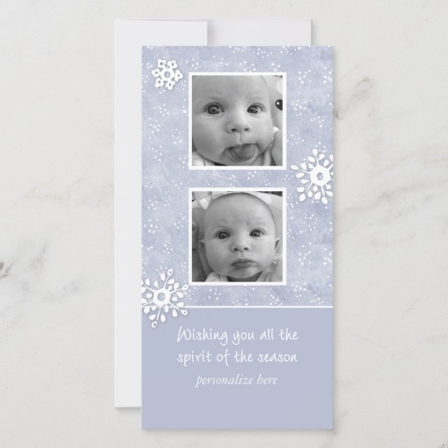 Fotokarte der Vertikale 2 Feiertagskarte (Vorderseite)