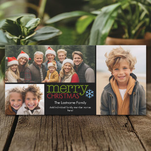 Fotokarte: Frohe Weihnachten mit 3 Foto Collage