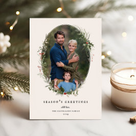 Fotokarte für den Feiertag im Foliage Frame Feiertagskarte