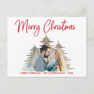 Fotokarte für den Urlaub Moderne Weihnachtsbäume Postkarte