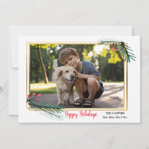 Fotokarte für Golden Holiday Frame Feiertagskarte