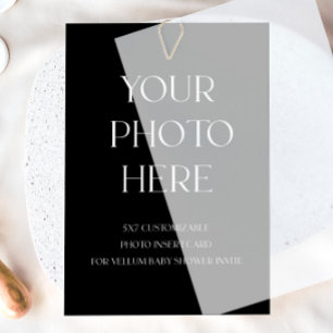 Fotokarte für Vellum Baby Shower Einladung