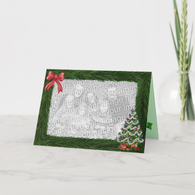 Fotokarte für Weihnachten Pine Frame (Vorderseite)