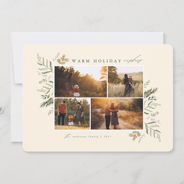 Fotokarte für Winterbranchen Feiertagskarte (Vorderseite)