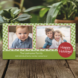 Fotokarte: Happy Holidays - 2 Fotos - horizontal Feiertagskarte