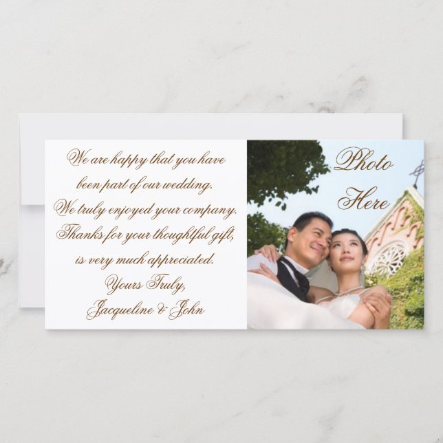 Fotokarte ~ Hochzeit Danke (Vorderseite)