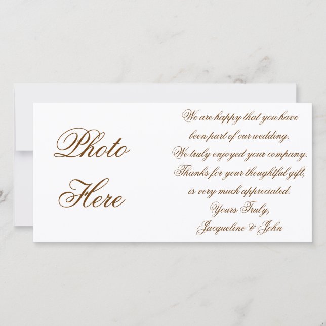 Fotokarte ~ Hochzeit Danke an Picture Bridal (Vorderseite)
