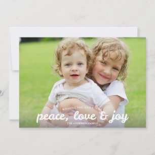 Fotokarte "Merry and Bright Holiday" - Rot Feiertagskarte