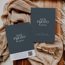 Fotokarte mit QR-Code für Vellum Wedding Invites