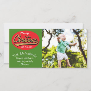 Fotokarte Retro "Merry Christmas EST A.D. 336" Feiertagskarte