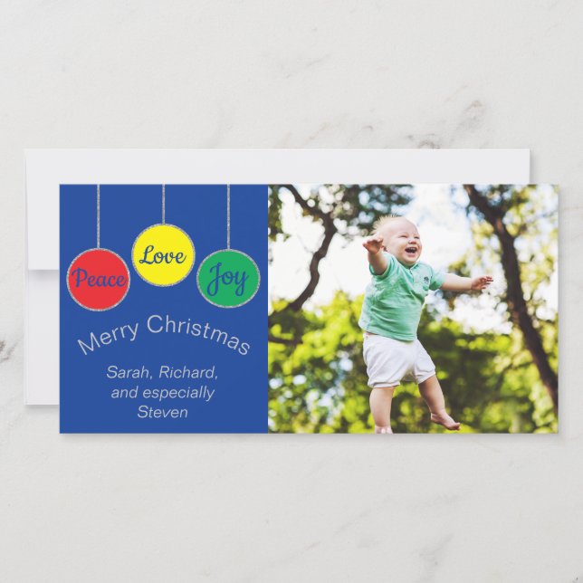 Fotokarte "Weihnachtsschmuck" Feiertagskarte (Vorderseite)