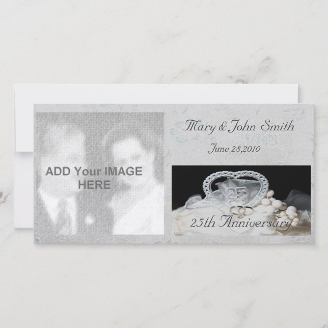 Fotokarte zum 25. Hochzeitstag Ankündigung (Vorderseite)