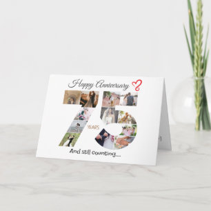 Fotokarte zum 75. Hochzeitstag Dankeskarte