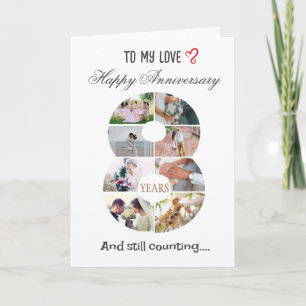 Fotokarte zum 8-jährigen Hochzeitstag Dankeskarte