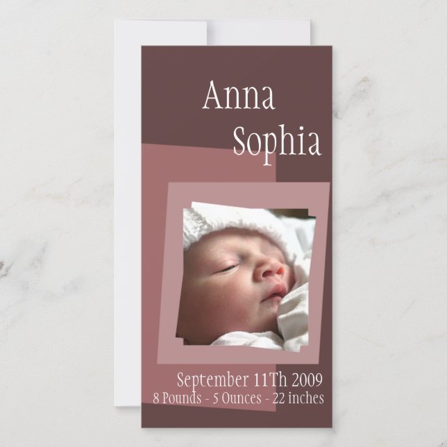 Fotokarte zum Quadrat Ankündigung (Vorderseite)