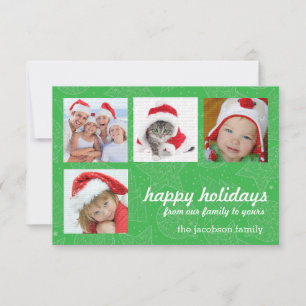 Fotokarten für den grünen und weißen Weihnachtsurl Einladung