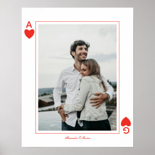 Fotokartenspiel Herz Liebe Ass einfach Poster