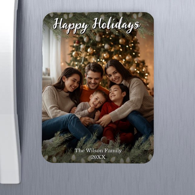 Fotomagnet mit individuellem Foto und Text Magnet (Custom Magnetic Frame - Holiday Family Photo)