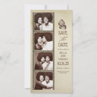 Fotomaschinen-Thema Vintage Heiratsanzeige