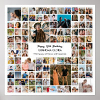 Fotomontage 100 Bilder Geburtstagsgeschenk Quadrat