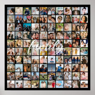 Fotomontage 100 Bilder quadratisches Raster Poster
