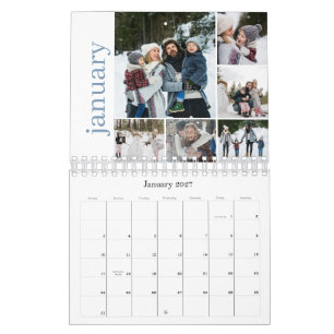 Fotomontage 6 Fotos pro Monat Modern Kalender