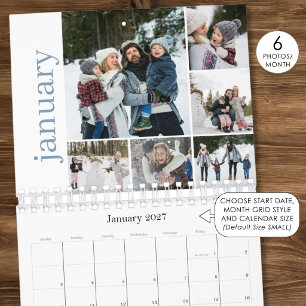 Fotomontage 6 Fotos pro Monat Modern Kalender
