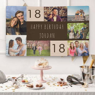 Fotomontage 7 Bilder Personalisiert 18. Geburtstag Banner