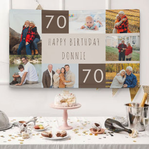 Fotomontage 7 Bilder Personalisiert 70. Geburtstag Banner