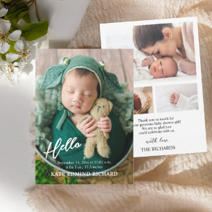 Fotomontage Baby Neugeborenes Geburtsankündigung Einladung