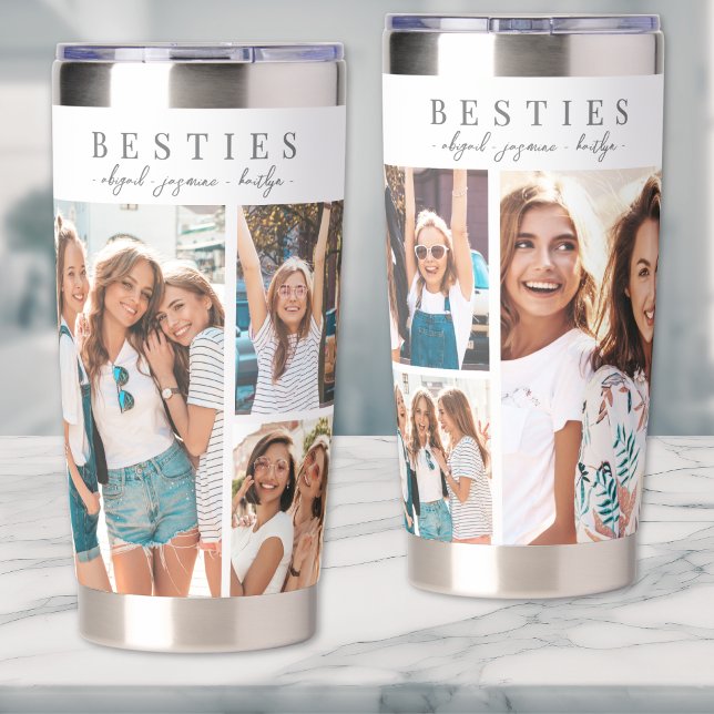 Fotomontage der besten Freunde Thermobecher (Best Friends Photo Collage Insulated Tumbler)