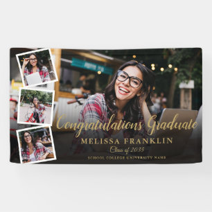 Fotomontage Moderne Gold-Abschlussfeier Banner