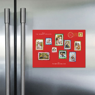 Fotomontage-Stempel Rot Weihnachten Oma Magnet