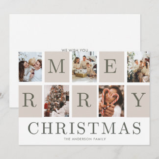 Fotomontage Weihnachten Familien-Feiertags-Karte Einladung