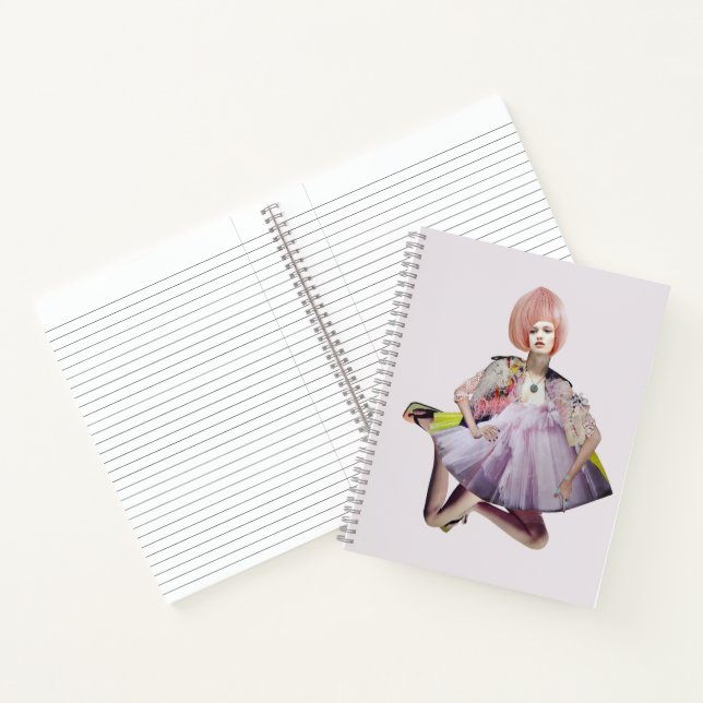 Fotomontage Woman Wearing a Pink wig Notizbuch (Innenseite)