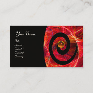 FOTON SWIRL GEM MONOGRAM schwarz-rot orange Visitenkarte