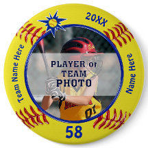 Fotopersonalisierte Softball-Buttone,