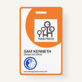 Fotoplasma der fett-orangefarbenen Rahmenkonstrukt Ausweis