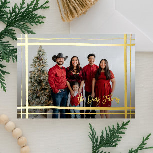 Fotorahmen mit Unterschrift als Geschenk verpackt Folien Feiertagskarte