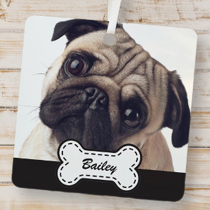 Fotos auf dem Niedlichen Dog-Knochen-Namen hinzufü Ornament Aus Metall