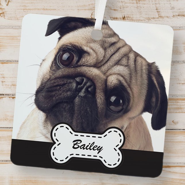Fotos auf dem Niedlichen Dog-Knochen-Namen hinzufü Ornament Aus Metall (Von Creator hochgeladen)