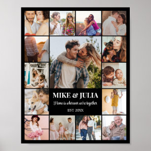 Fotos Collage 15 Bilder 8x10 16x20 24x30 Schwarz Poster