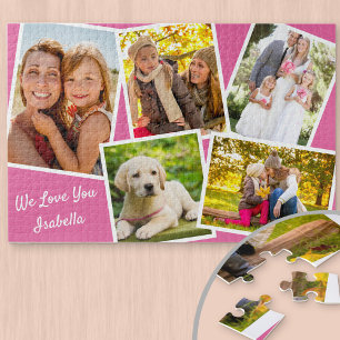 Fotos Collage 5 Bilder und benutzerdefinierter Tex Puzzle