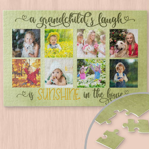 Fotos Collage & Spruch für Großeltern Puzzle