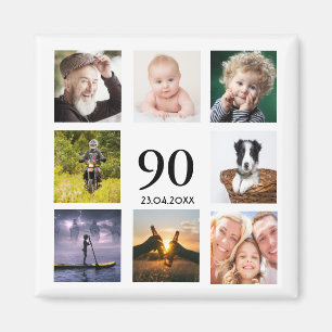 Fotos Collage zum 90. Geburtstag Save-the-Date Magnet