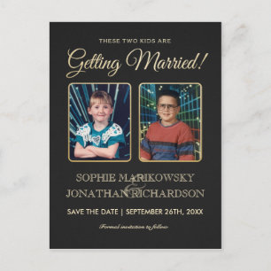 Fotos der alten Schule Save the Date Postkarte